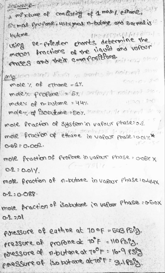 Anses A mxtue of condiseioe 4 mo ethae, EY mal Oropome, 4uxmal n-butane and Bormalisに butune De-prfester chants determine the