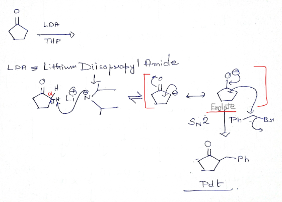 LDA THF Lithiu Diisopotiy 1 Amide LPA E Erglate SN2 Ph BY Ph PL