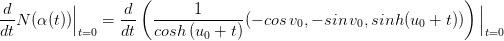 d cos vo,-sinvo, sinh(uo + t)) cosh (uot) dt dt t-0