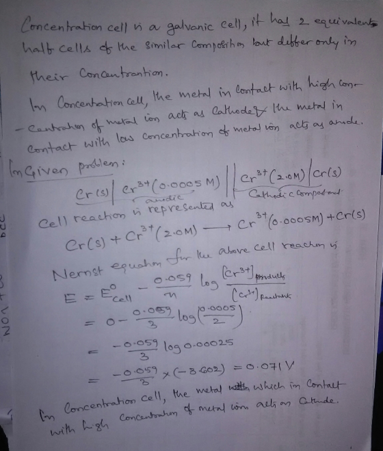 oncentraton cell on cell a Venic Cel) heir Conantranhon he meta inCom んt Cel reauhon repre sented au 十Cr ( 2.OM 으.es.? h .