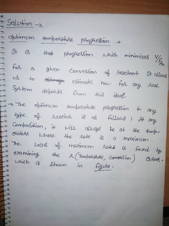 Solution optimum dembekature phe&on which minimizes V 4H phoprersion that FoR given t allous Conveasion a eactant eliemnagees