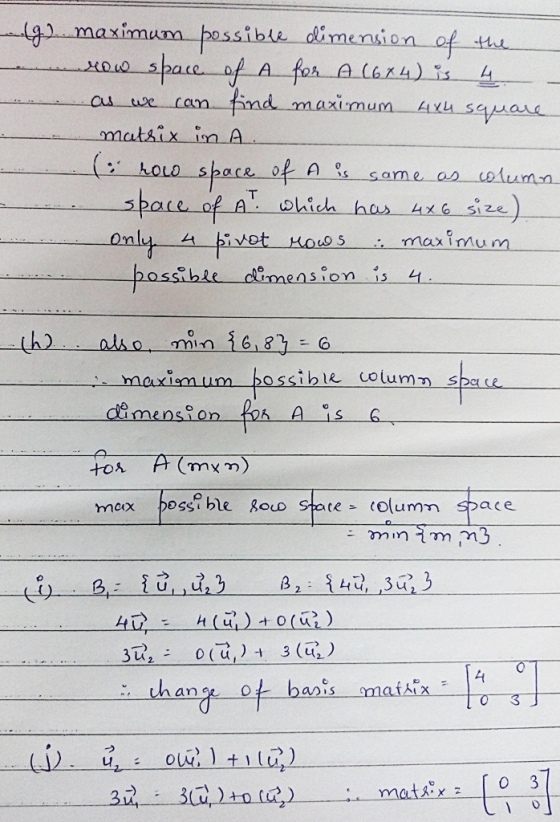 ximum bossible olimension of ts space of Ai: 山hoch has 4x6 s1 ze Only 4 bivot HOLo S max imum min 6,8 mex1m um ossibl colum s