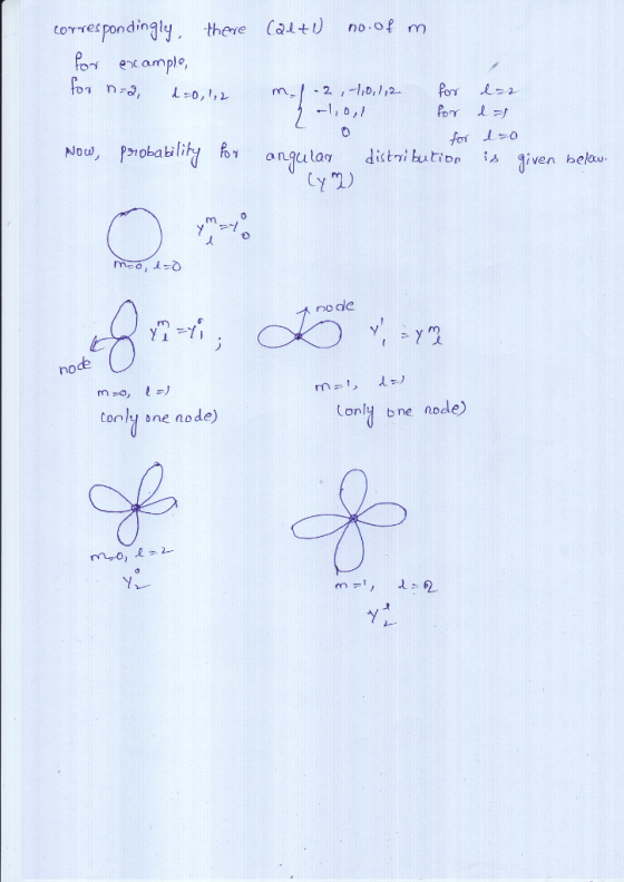 torres pondingly there CaltU no of m xample, esc - 2 -1,0,1,2 -1, D, L-O,, for m Por for o oablity Now angular distri bution