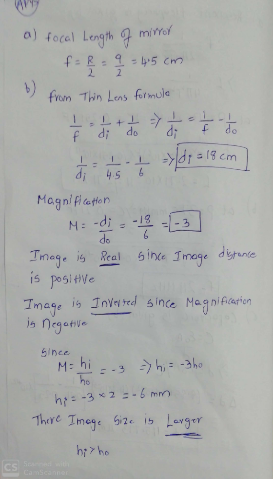 focal Length m/YoY from Thin Lens formulo しうよこ13cm Mogn F toton do 15 PositHVe Trnage iり1nyryted since Magnification gince ho
