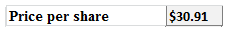 Price per share $30.91