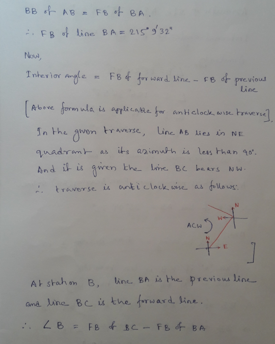 Now 乙- neFB WAY Line Above formoda is af『lico ble for anti clock.wisetraverse clock uyge Fraverse n the awen traverse, ine A