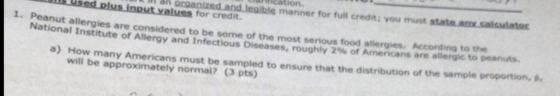 Wcation manner for full credit; you must n an org s for credit. 1. Peanut allergies are considered to be some of the most ser