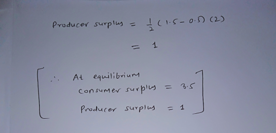 Producer surplus (て) (50 -51) 1 At equilibriuns surplus 3.S Consumev Producer surplus 1