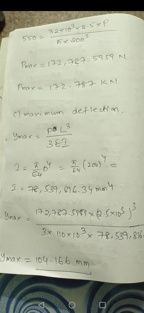 C) mani m um deflection 3Eg 写, (200) G印 ma =