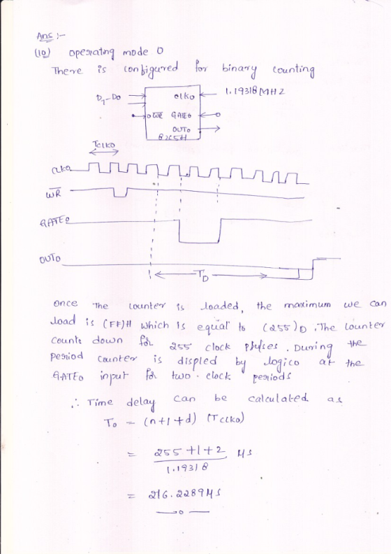 Ans- Theve sedfov binary counting t. 19318 MHz Do elko CLk GATE once The ounte Joaded the matimun e Co.n doad is CFt)# Which