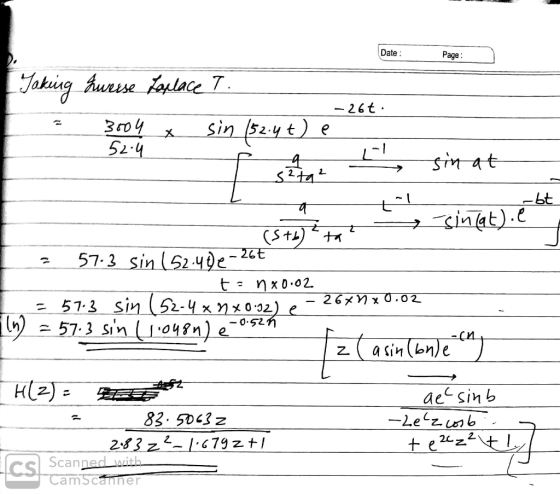 Page Date Jakeing urse oulace 7 sin 524) 26t e 52.4 Sin at 4 2ta S F9- (StL) 26t sin (52.49e 57-3 t : nx0.02 57.3 sin (52-4 x