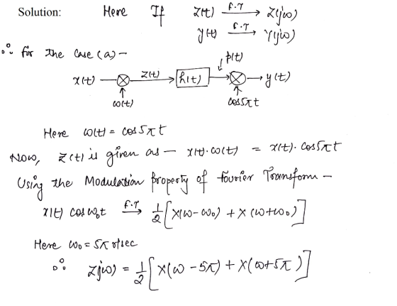 Here Solution C.T Yyia) fir The Caue (a)- (Rit) zit) CesSt Ced St Here t). CesS元t COt No4 Tumifomn fourfer Oniny the Modulati
