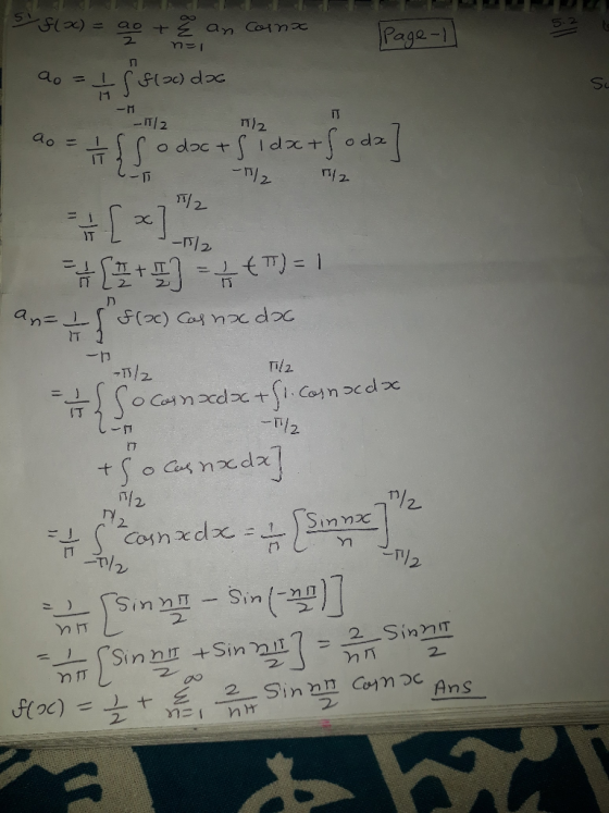 5.2 Paga-1 ao -M IT/2 o dz o doc t /2u T2 T2 -T/2 ) = 1 ap= 는! F(oc) Cas oc doc IT T/2 -T3/2 -i.Con ocdc 4 IT +peuos -T/2 -17