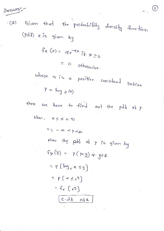 (a) Given tha the piobabilA3 densita -Puncher (fdi) xis givenb whuje i a positive Constan- theo se have o find ot the pli t ,