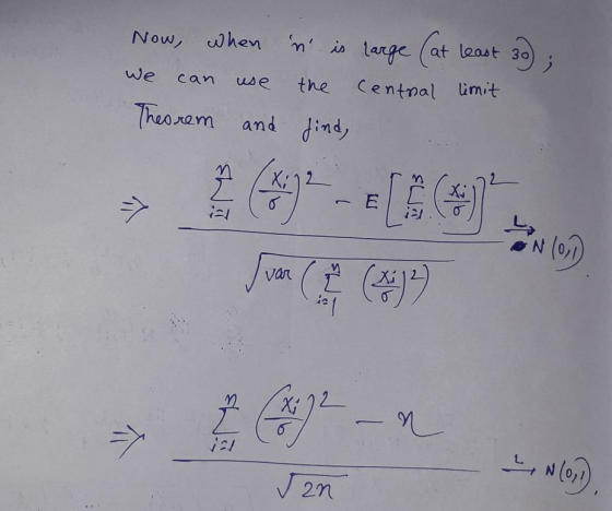Now, udkeM m large(at we can use the Centnal imit Thasnam and dind, lanfe (at lenst C M N (0,1 Xi 12