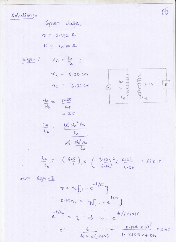 Solutiun Given data, 0.012 4. OD Expl- 2 S. 30 cm 2 0V 6.36 cm NA 1200 NS 48 2S AA LA Lo RA Ne Ae () LA 5.30 / G.36 $20.5 6.3