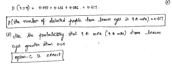 p C1a) 2 moe) o.617 d) N, hotaitky C9ambe) are Jsnavn that than O.05