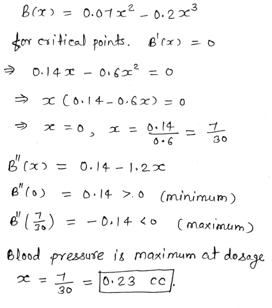 1x2 - 0.23 points er= O.07 for citical O.14 CO14- o.6x) 0.14 30 0.14 |.2C O.14 O (minimum) ( Blood pressure is maximum at do