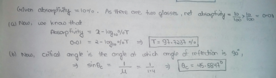 loyo . As十tere are too glasses , net ah optuity, or -0,01 at sortint (Hİven (b) Nou, ccal agle is the angle at ahi ch angle o