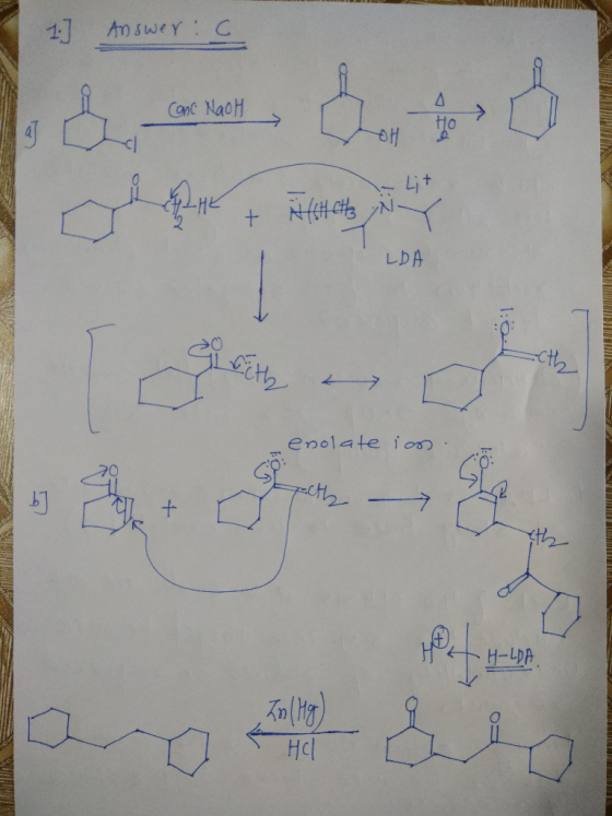 Cont NaoH 해 しDA enolate io H-LDA Hcl