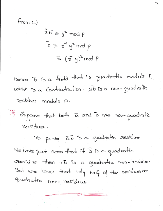 from Ci) essdue modulo and b are non-quadratc hat both a iS a. But uknous that onl ha