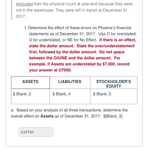 excluded from the physical count at year-end because they were not in the warehouse. They were still in transit at December 3