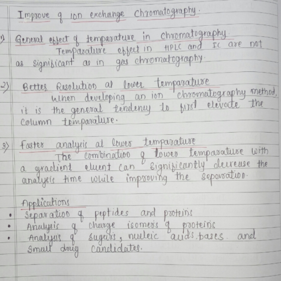 Imppoveq ion exchange chromatoga DGereval eblet temparature in chaomatography Fev Pteature-, ebbed in-HPLC and t-are-not ll o