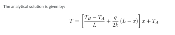 The analytical solution is given by: 2k