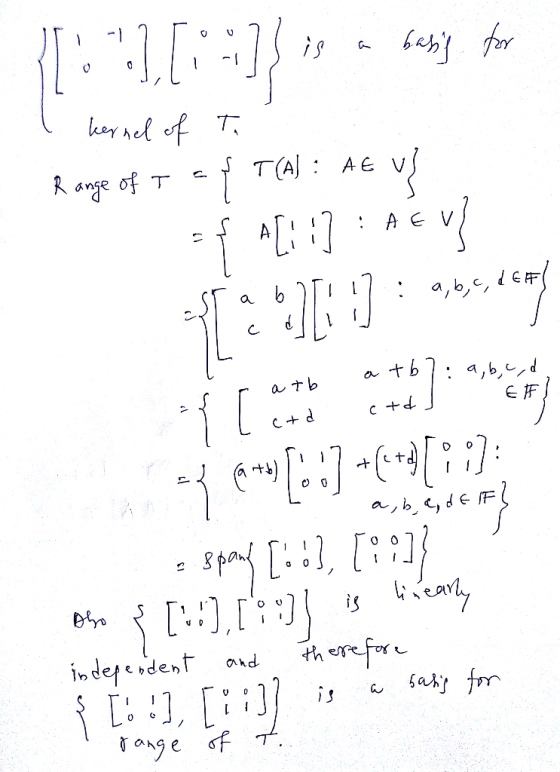 Range of T - : a, b,c l EF