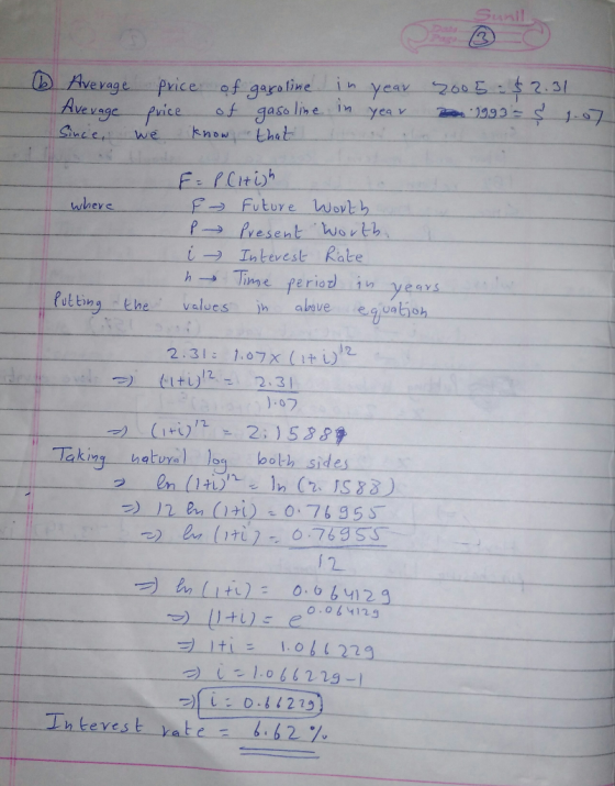 Sunil Da Paga 2.31 in year 200 5 af garatine of gaso lih e In yea v that Avevage price Avevage puice 1-97 P 1993- know Sinee