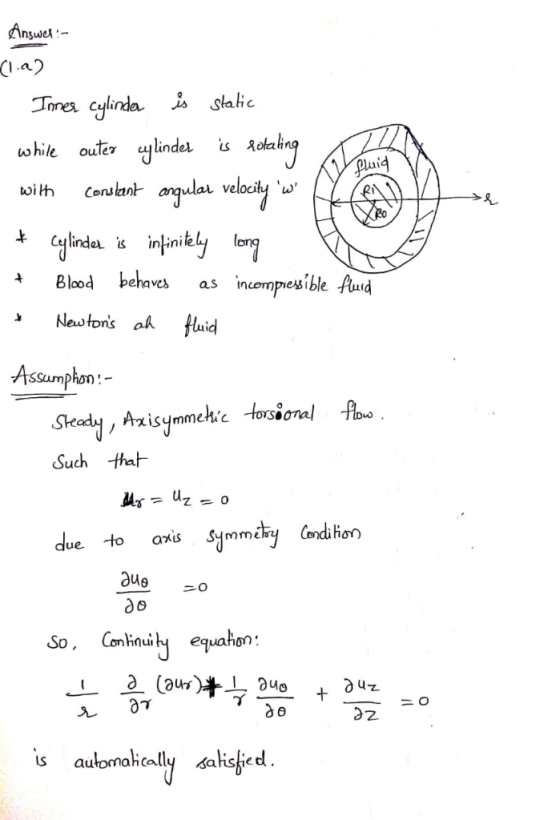aL 4 Blood behaves as incompe丛ible Aud Such tha due to axis Sjmmiliy Condion So, Conhnil equahon us aulomaically sahsed