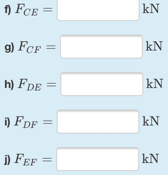 kN FCE kN g) FCF kN h) FDE kN i) FDF kN j) FEF | |