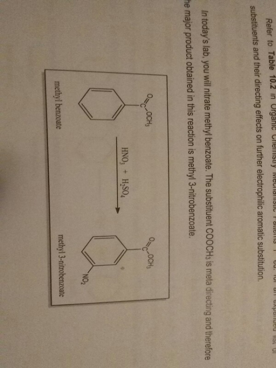 Refer to Table 10.2 in Organic Chemic l substituents and their directing effects on further electrophilic aromatic substituti