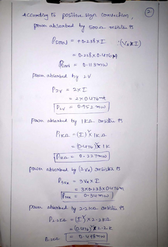 positive sign convection Accondig / powe absonbed So0 n esis Con Ps PSon +0 238 xI 0.238x0.47 0.11 3mw pown ablobed by V PzY