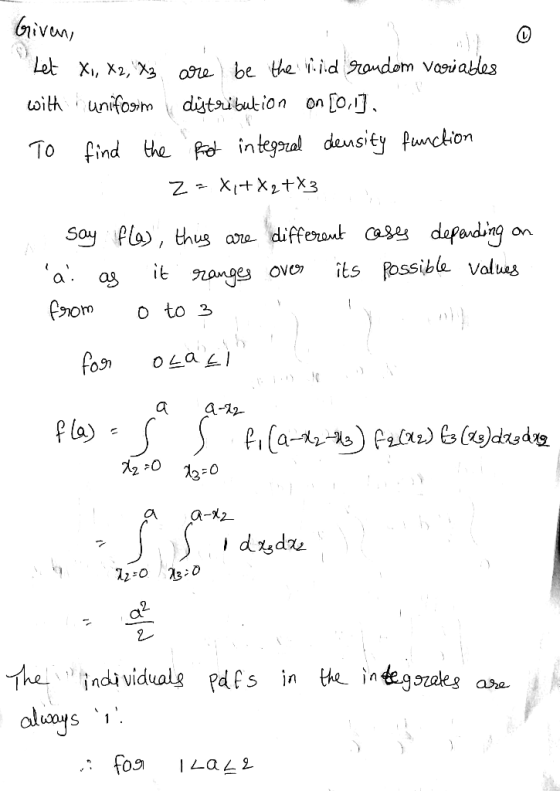 m Vasti oilh unifosim dijtsibukion on [o,l To find e integzal deusiEy Paunckion na on soy fla), thus are different 2 2 2
