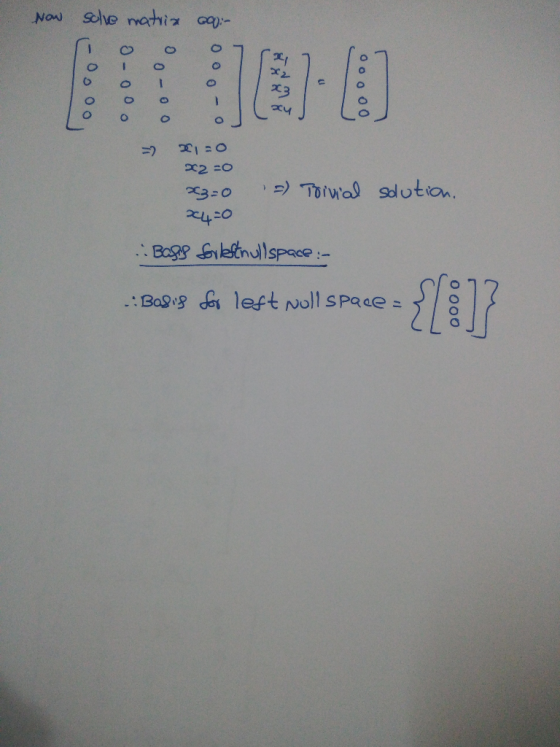 Solve matiz ca Now C20 22 =0 Toiwal sdution. c3:0 240 Basp einulspace:- Bag left Noll SPace o 00o 0 0- 00 0 (-0000