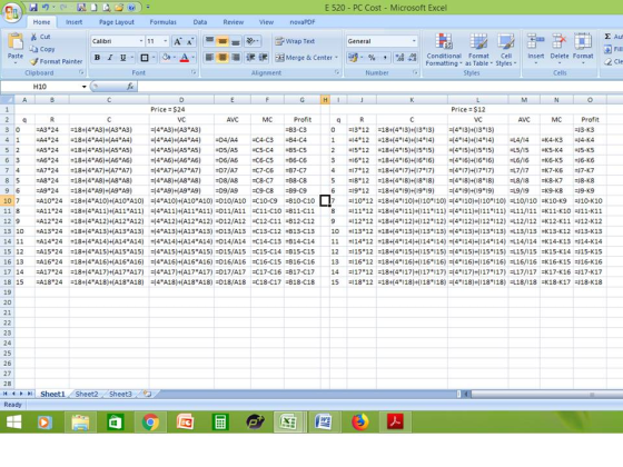 E 520 PC Cost - Microsoft Excel Home Insert Page Layout Formulas Data Review View novaPOF e JFormat Painter B 1 u、ロー 3_▲▼ 븀 谭