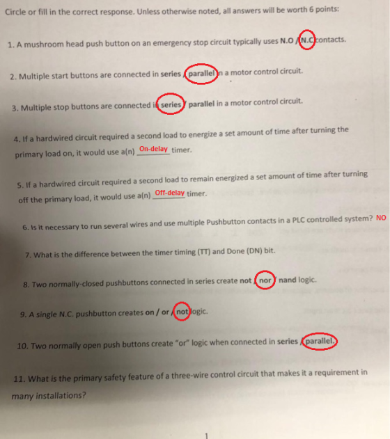 Circle or fill in the correct response. Unless otherwise noted, all answers will be worth 6 points: 1. A mushroom head push b