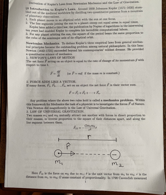 Deriva tion of Keplers Laws from Newtonian Mechanics and the Law of Gravitation. pldntrod bed out of the medieval worldview