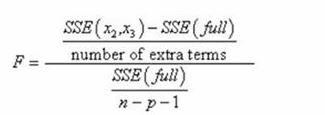 SE()SS(ful) number of extra terms F SSE (full) n-p-