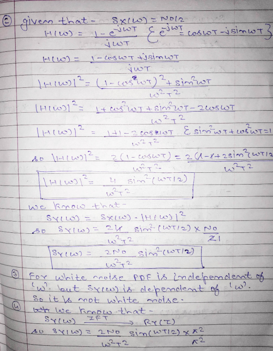 elgiven that- こNol2 Sxiu NUT costoT- simoT UT 1-CoswT IsimwT simwT 2 cosaTsinwr-20swT 1- w22 2. E simw WTt w& wTt 1 +1 -- 2 2