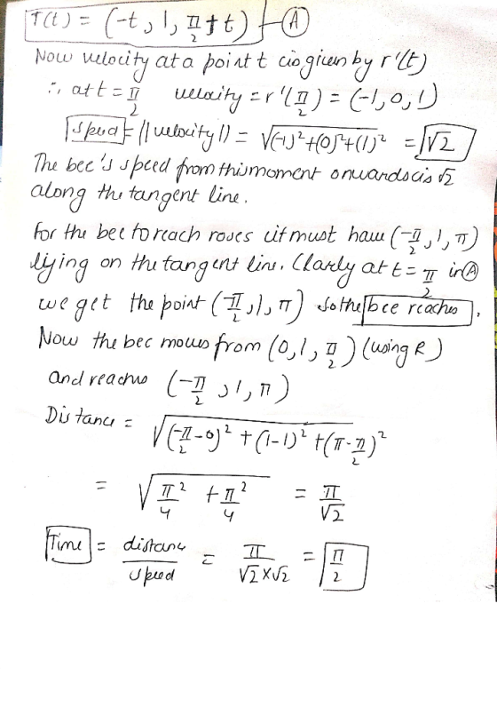 Nouw vulocity ata pointt cuo giun by rt The bec s speed from thumoment onuandsdis along thu tangent Line for thu beしforeach