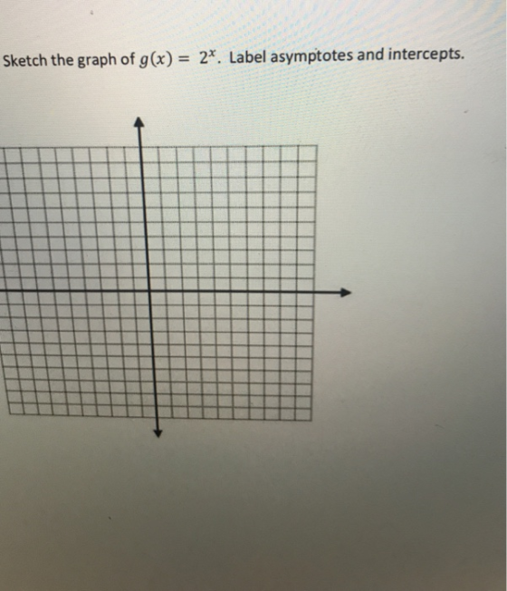 2* . Label asymptotes and intercepts. Sketch the graph of g(x)