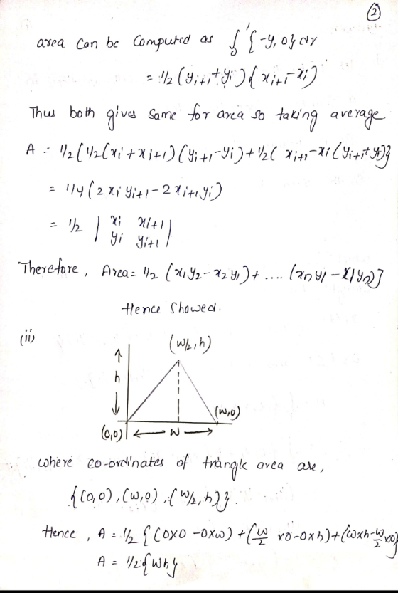 avea Con be Computed as 1tI 1 Therefore, Alea :1)2(x,y, HenceShowedl