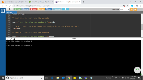 Online C++ Compiler- online ed X C Compuler Science question Che X Prime Videu: The Last Ship: The X C https://www.onlinegdb.