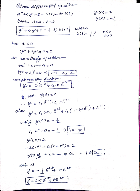 (o) = 2 2, Given A=4 , B-4 de auxili complan also 2t-