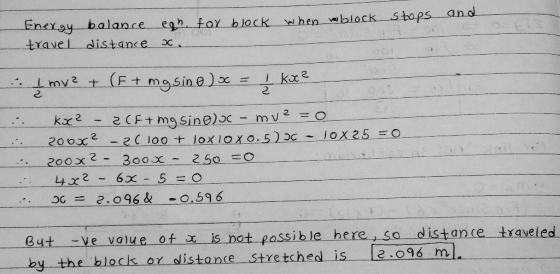 一balance block-when-ye,block S hops and egn for 己 2 20 ox2 200X2-300x- 250 =0 But ve vaiue of is not passible hereso distance