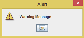 X Alert Warning Message OK