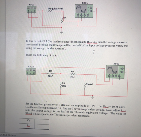 xsci XFG1 Requivalenti R7 In this circuit if R7 (the load resistance) is set equal toivales then the voltage measured on chan