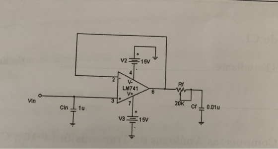 Rf LM7416 Vin 20K CLL 0.01u